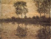 Piet Mondrian Trees at the edge of Gaiyin river oil on canvas